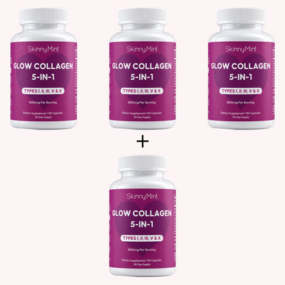 Glow Collagen 5-in-1 1800mg collagen types I II III V X SM-GLWCOL-90