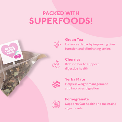 Detox Cherry Bomb Superfood Detox Tea SM0000592020, SM0000592025, SM-DCB-4