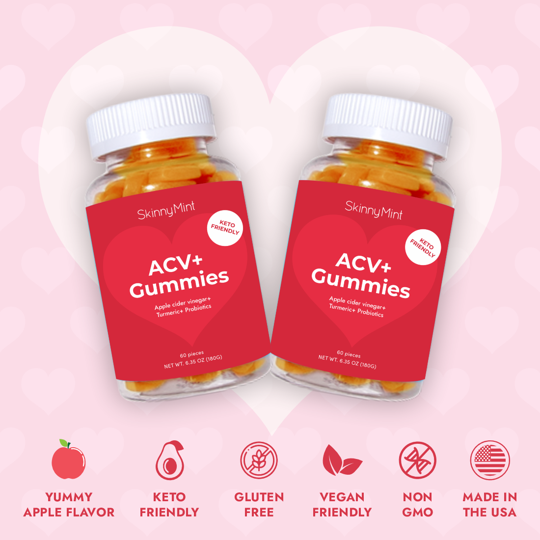 Keto Apple Cider Vinegar Gummies SM-ACVPL-60, SM-ACVPL-60-2, SM-ACVPL-60-4