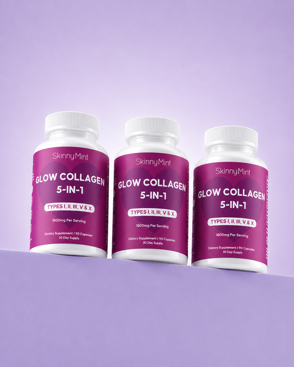 Glow Collagen 5-in-1 multi collagen supplement SM-GLWCOL-90