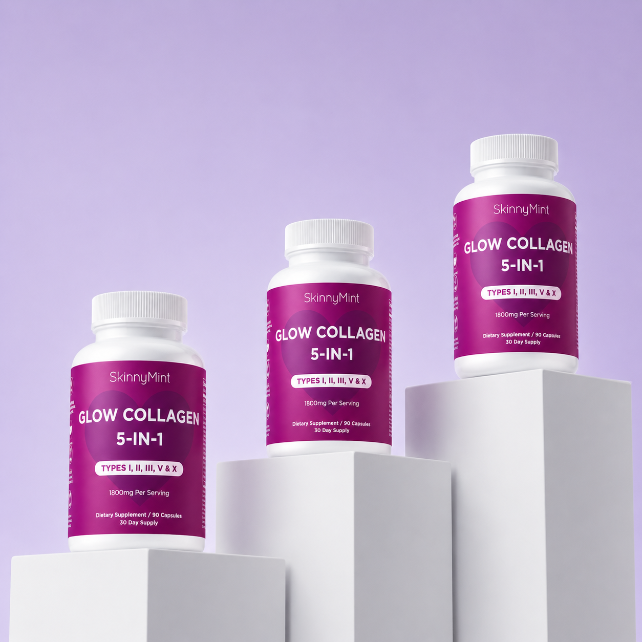 Glow Collagen 5-in-1 multi collagen supplement SM-GLWCOL-90